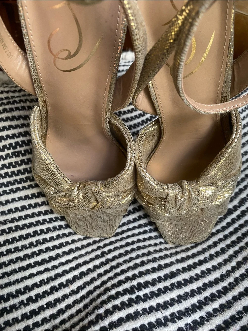 Sam Edelman Gold Knotted Platform Sandals NEVER WORN